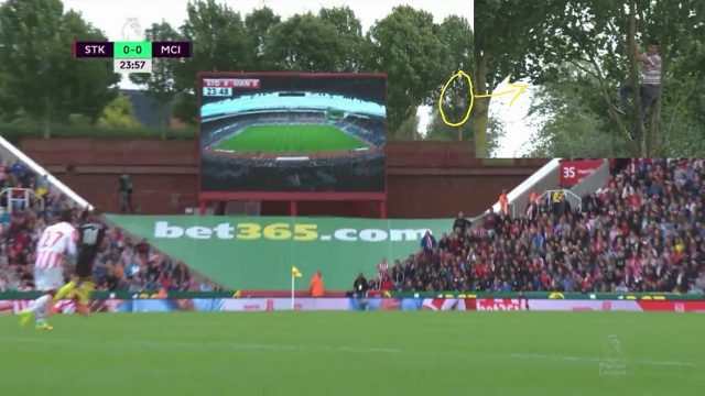 Navijač se popeo na stablo izvan stadiona kako bi gledao Stoke – Man City