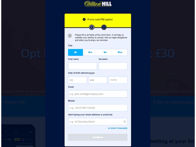 William Hill casino club promo code