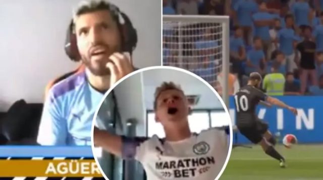(VIDEO) Neprocjenjiva reakcija Aguera kada je primio gol na FIFA-i 20 od virtualnog sebe!