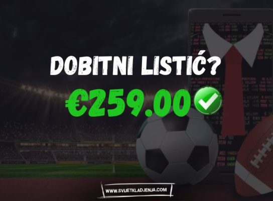 Da li je ovo dobitni listić za danas? Na ulog od 5 isplata 259 eura! Kvota 52.00!
