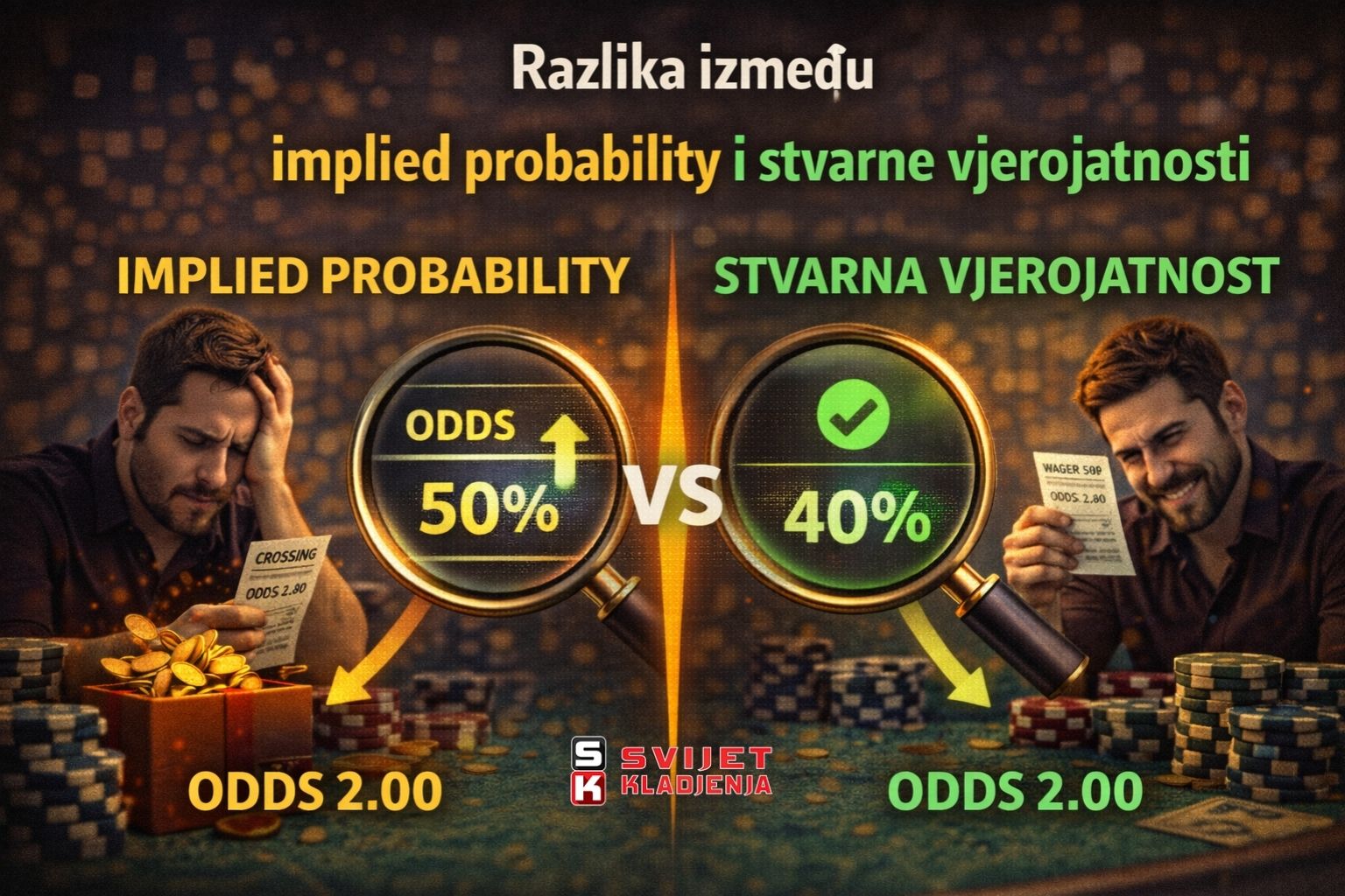 Razlika između implied probability i stvarne vjerojatnosti