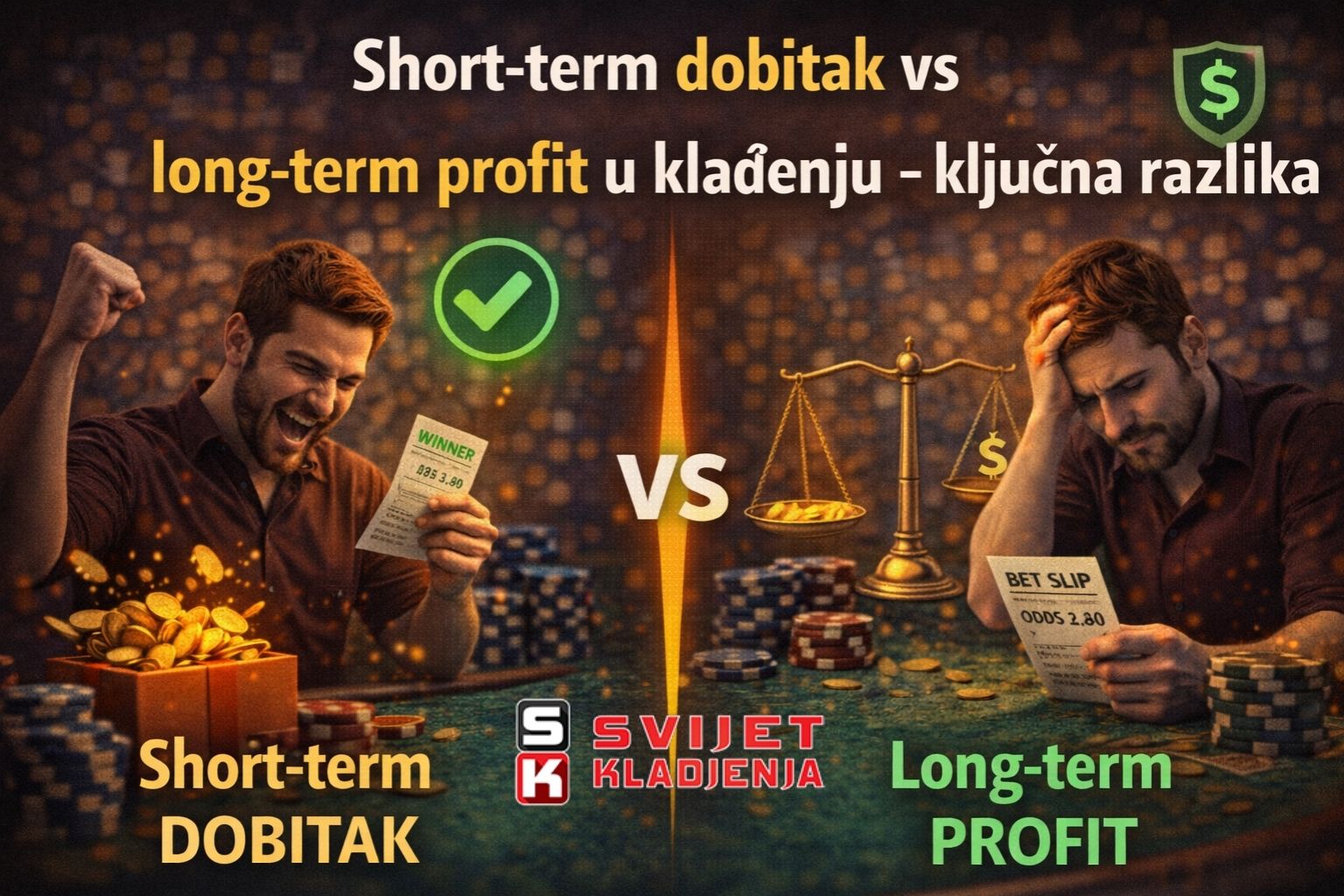 Short-term dobitak vs long-term profit u klađenju – ključna razlika