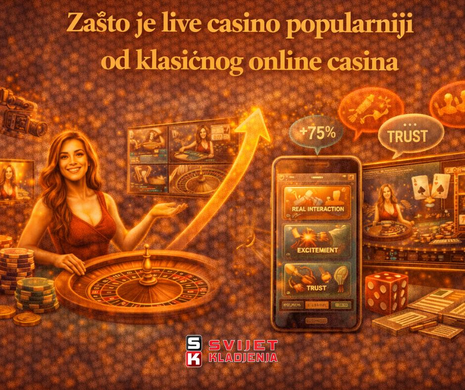 Zašto je live casino popularniji od klasičnog online casina