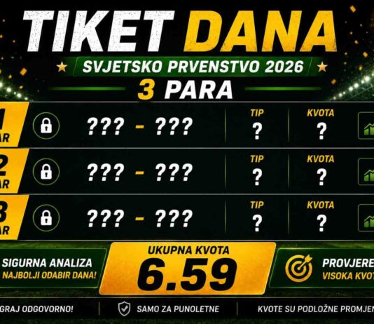 Tiket dana 18.06.2026: Kvota 6.59 na tri pažljivo odabrana para