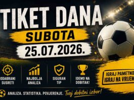 Tiket dana – Subota 25.07.2026.
