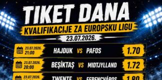 Tiket dana – Kvalifikacije za Europsku ligu (23.07.2026.)