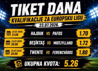 Tiket dana – Kvalifikacije za Europsku ligu (23.07.2026.)