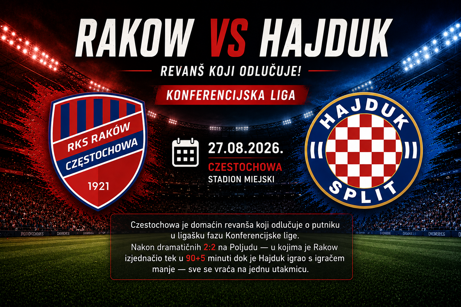 Rakow vs Hajduk Split - Konferencijska liga kvalifikacije najava