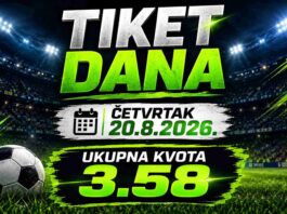 Tiket dana – Četvrtak 20.8.2026 Tiket dana - Četvrtak 20.8.2026