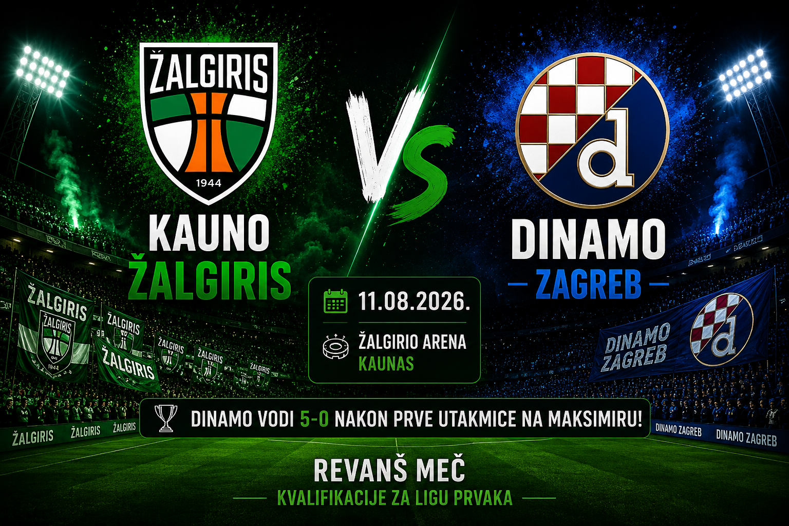 Kauno Žalgiris vs Dinamo Zagreb - revanš, najava i kvote