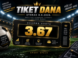 Tiket dana – Utorak 8.9.2026: Ukupna kvota 3.67