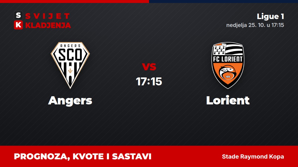Angers – Lorient, Ligue 1: prognoza i kvote