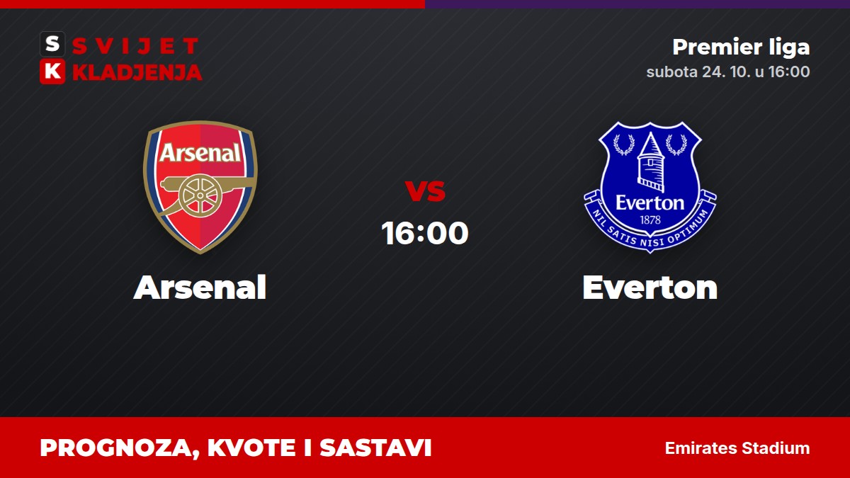 Arsenal – Everton, Premier liga: prognoza i kvote