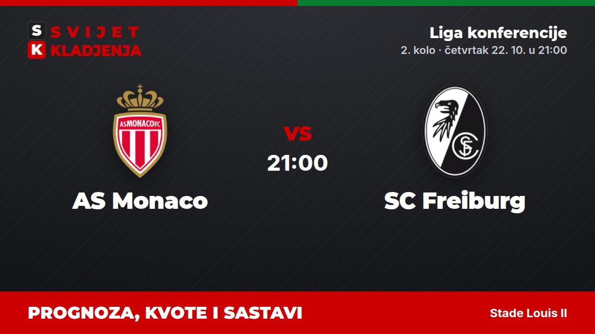 AS Monaco – SC Freiburg, Liga konferencije: prognoza i kvote