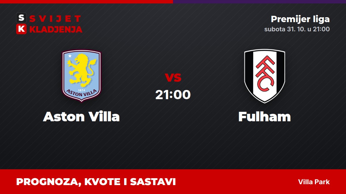 Aston Villa – Fulham, Premijer liga: prognoza i kvote