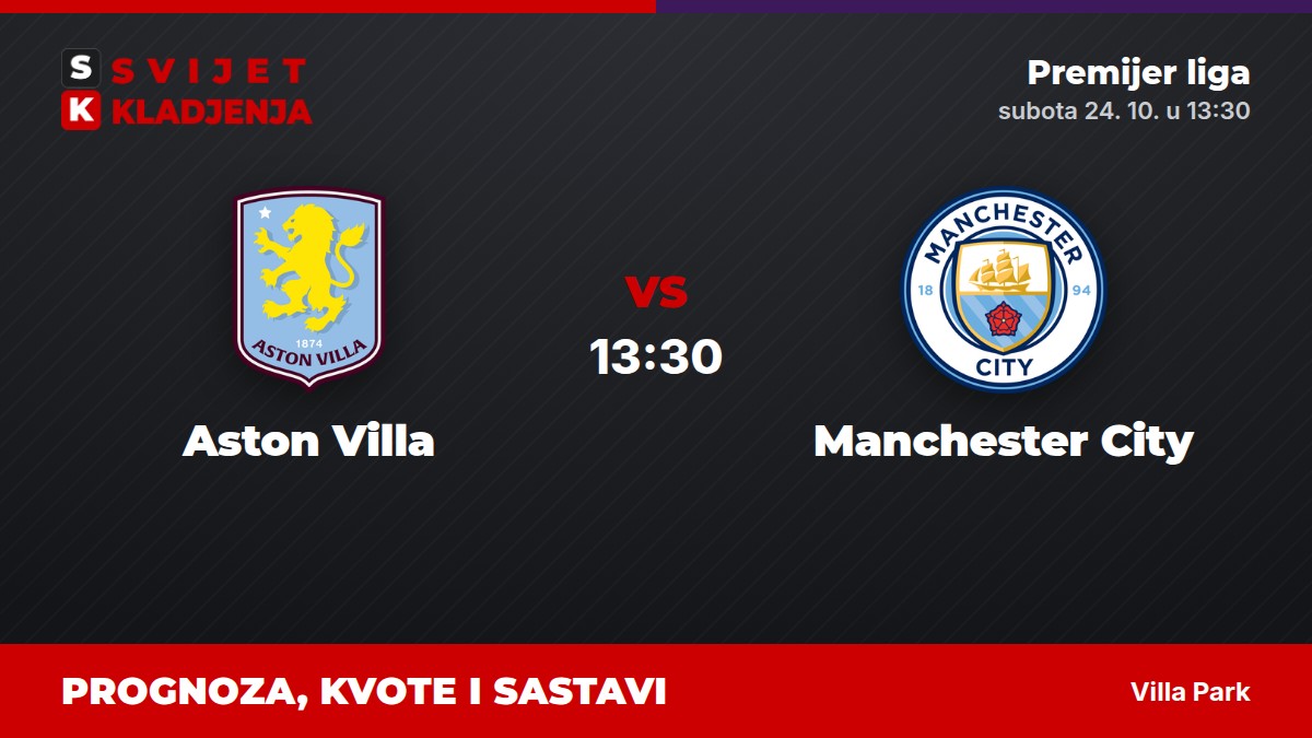 Aston Villa – Manchester City, Premijer liga: prognoza i kvote