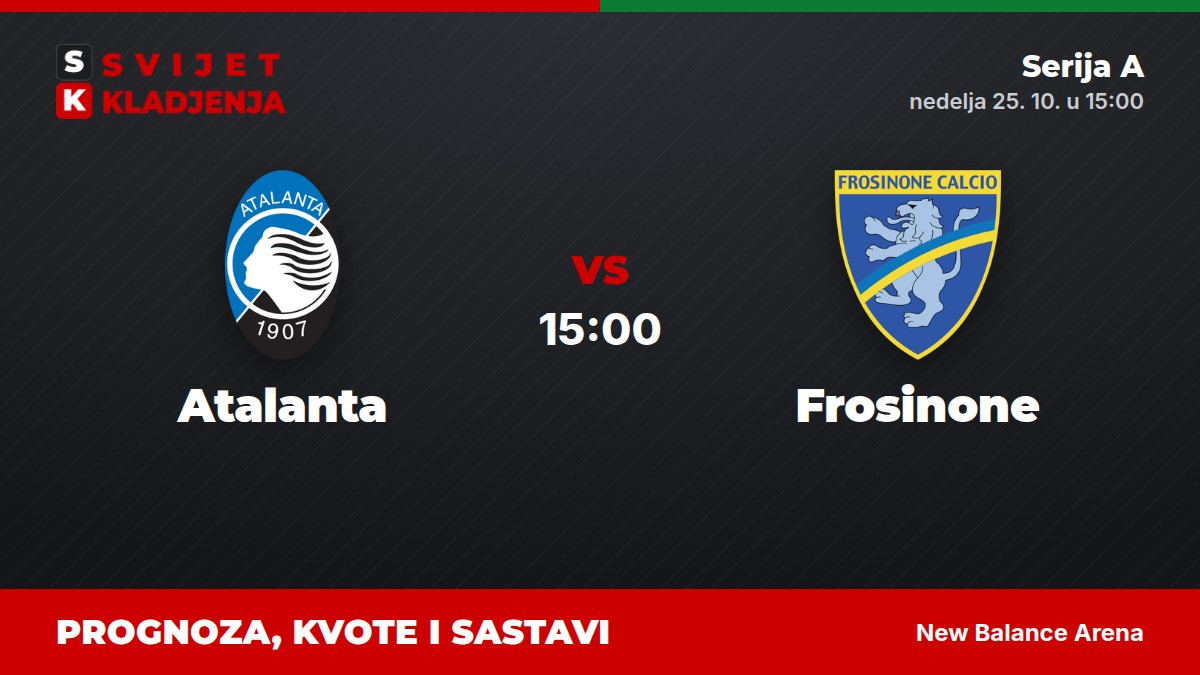 Atalanta – Frosinone, Serija A: prognoza i kvote