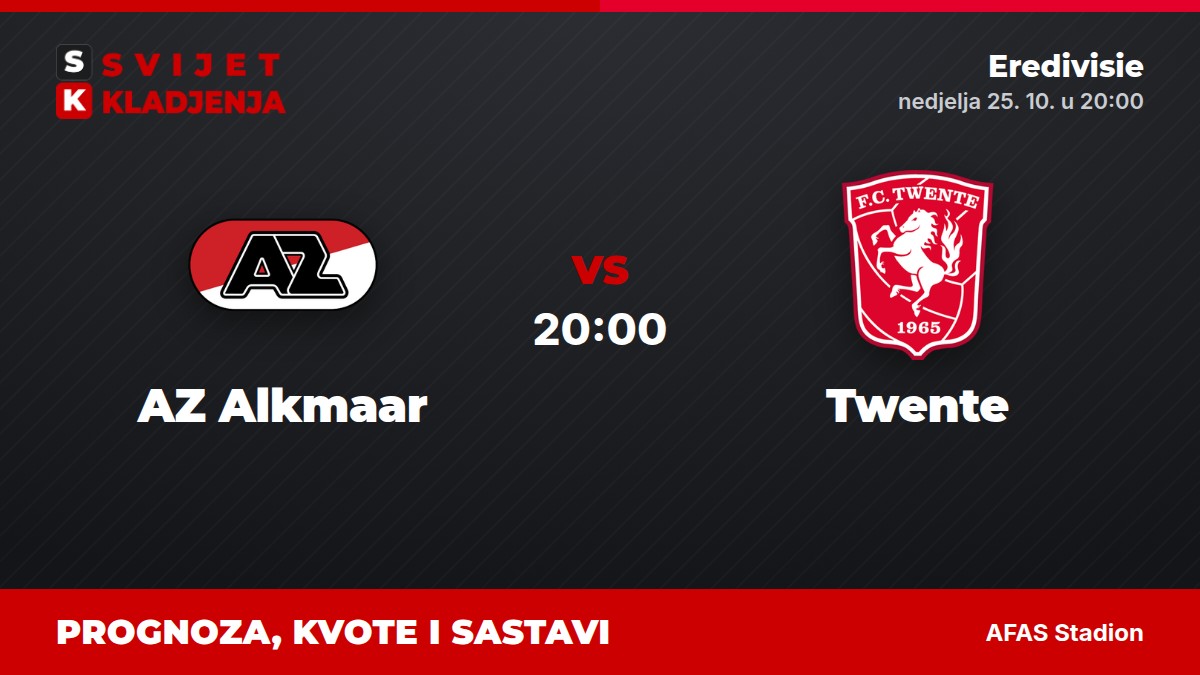 AZ Alkmaar – Twente, Eredivisie: prognoza i kvote