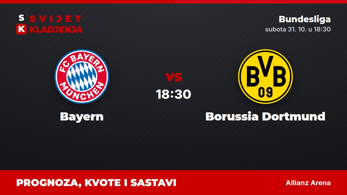 Bayern – Borussia Dortmund, Bundesliga: prognoza i kvote