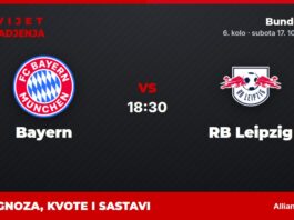 Bayern – RB Leipzig prognoza i tip: vodstvo na odmoru, subota u 18:30 Bayern – RB Leipzig, Bundesliga, 6. kolo: prognoza i kvote