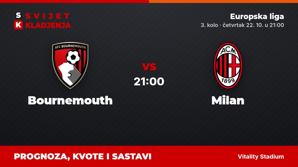Bournemouth – Milan, Europska liga: prognoza i kvote
