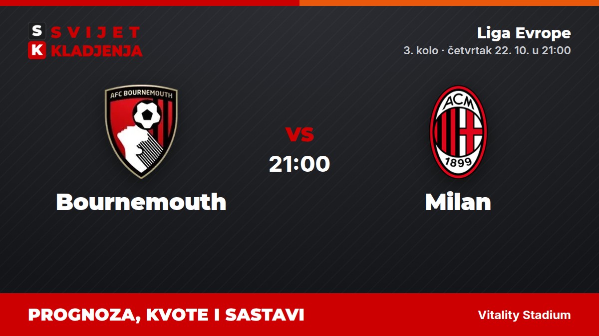 Bournemouth – Milan, Liga Evrope: prognoza i kvote
