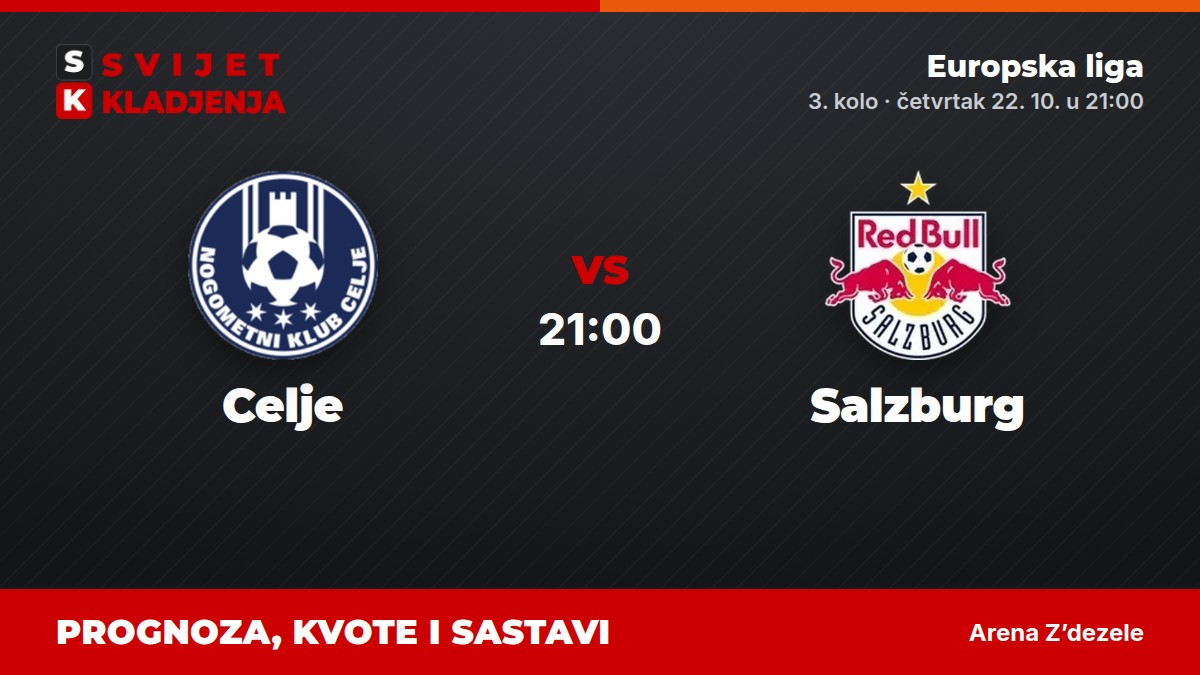 Celje – Salzburg, Europska liga: prognoza i kvote