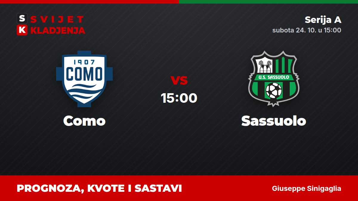 Como – Sassuolo, Serija A: prognoza i kvote