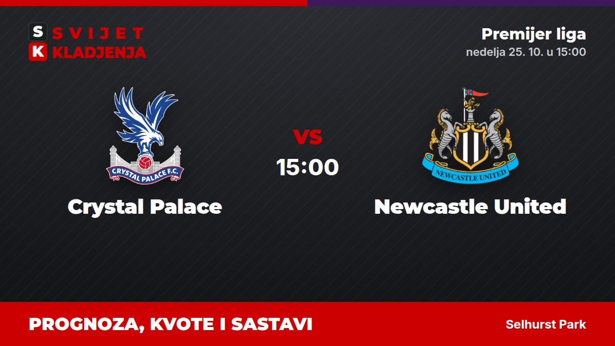 Crystal Palace – Newcastle United, Premijer liga: prognoza i kvote