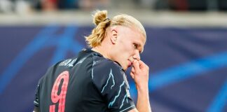 Haaland i Mbappé srušili Messijeve rekorde u Ligi prvaka: 61 gol u 60 utakmica Erling Haaland u dresu Manchester Cityja s brojem 9 tijekom utakmice Lige prvaka