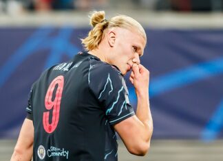 Haaland i Mbappé srušili Messijeve rekorde u Ligi prvaka: 61 gol u 60 utakmica Erling Haaland u dresu Manchester Cityja s brojem 9 tijekom utakmice Lige prvaka