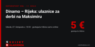 Dinamo – Rijeka ulaznice: gostujuća tribina 5 eura, samo online i do početka utakmice Dinamo – Rijeka: ulaznice za derbi na Maksimiru, utorak 27. listopada u 18:00