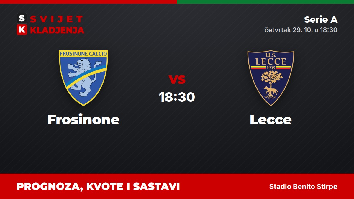 Frosinone – Lecce, Serie A: prognoza i kvote