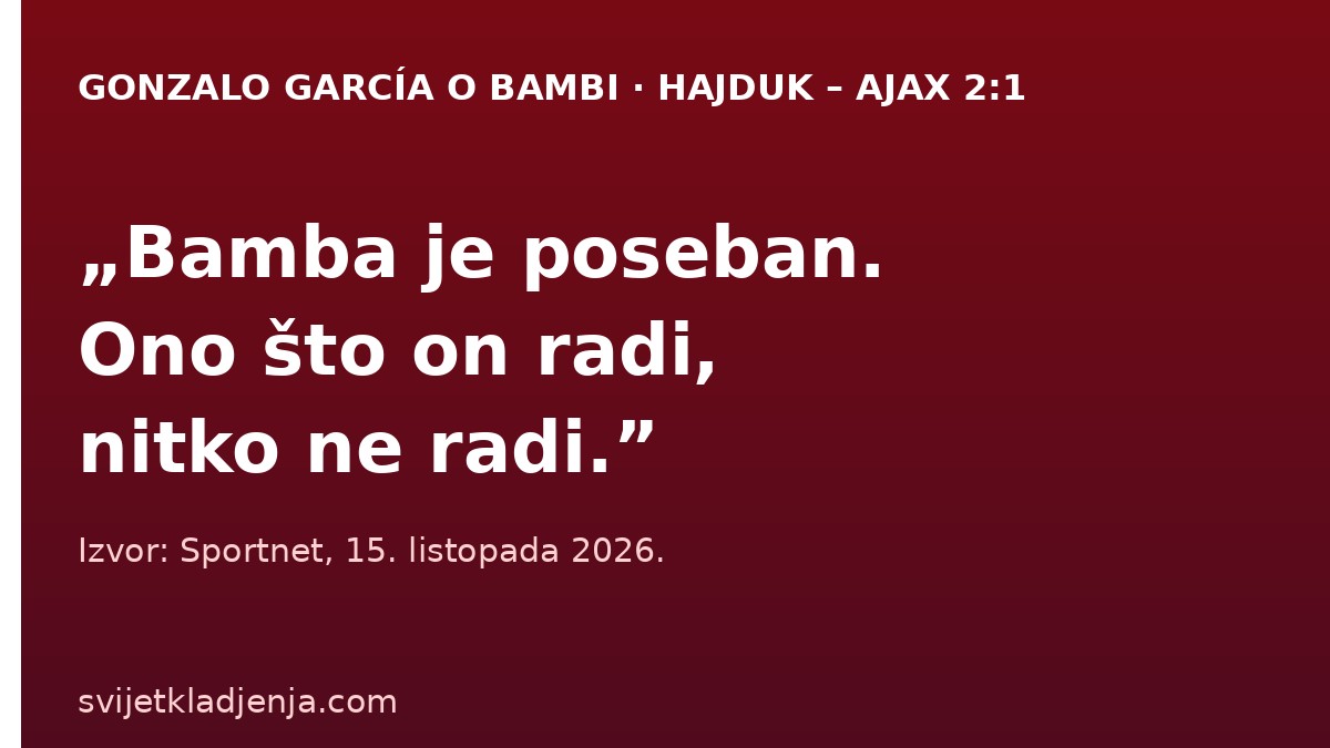 Grafika: citat Gonzala Garcíe o Bambi nakon Hajduk – Ajax 2:1