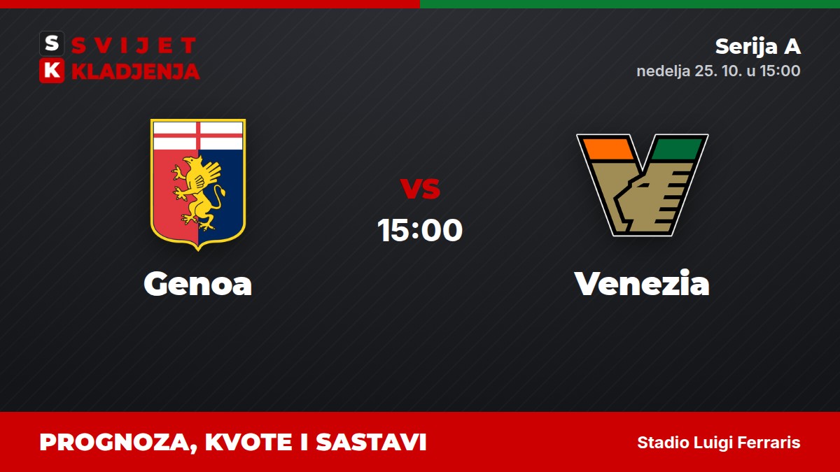 Genoa – Venezia, Serija A: prognoza i kvote