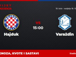 Hajduk – Varaždin prognoza i tip: bod razlike na vrhu, nedjelja u 15:00 Hajduk – Varaždin, HNL, 10. kolo: prognoza i kvote
