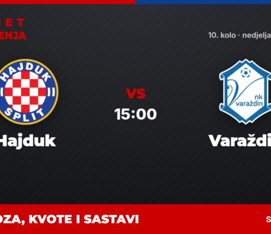 Hajduk – Varaždin prognoza i tip: bod razlike na vrhu, nedjelja u 15:00 Hajduk – Varaždin, HNL, 10. kolo: prognoza i kvote
