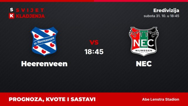 Heerenveen – NEC prognoza i tip: Oba tima daju gol, subota u 18:45