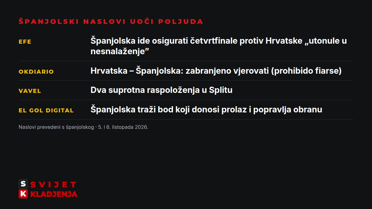 Španjolski medijski naslovi uoči utakmice Hrvatska – Španjolska na Poljudu