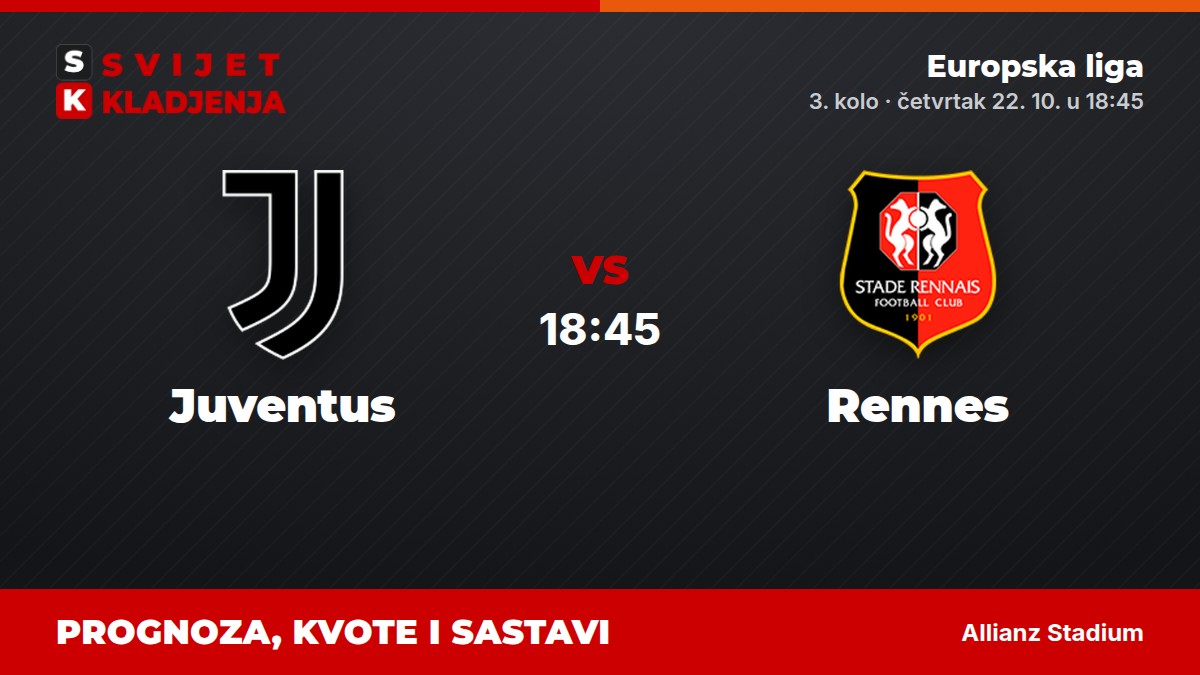 Juventus – Rennes, Europska liga: prognoza i kvote