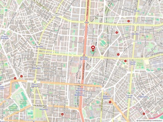 Google mapa: Santiago Bernabéu