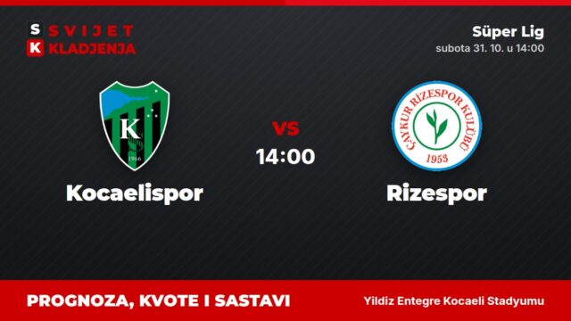 Kocaelispor – Rizespor prognoza i tip: oba tima daju gol, subota u 14:00