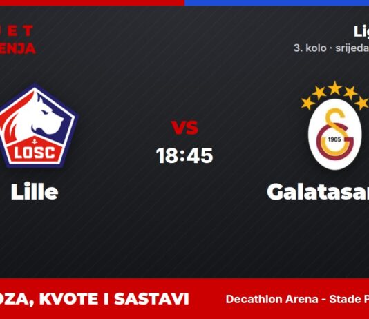 Lille – Galatasaray prognoza i tip: oba kluba bez boda, srijeda u 18:45 Lille – Galatasaray, Liga prvaka: prognoza i kvote