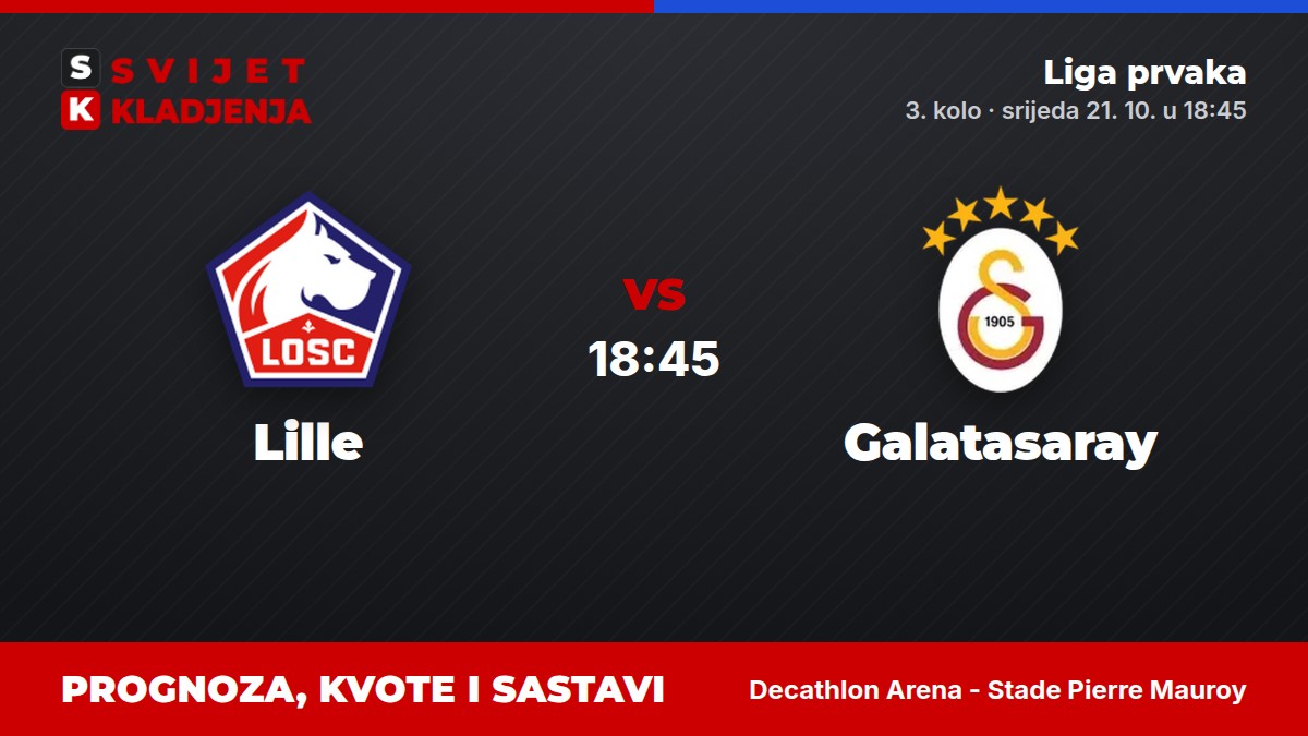 Lille – Galatasaray, Liga prvaka: prognoza i kvote