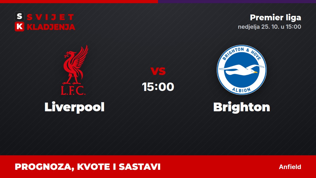 Liverpool – Brighton, Premier liga: prognoza i kvote