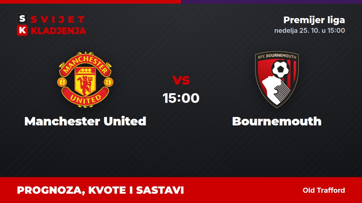 Manchester United – Bournemouth, Premijer liga: prognoza i kvote