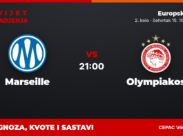 Marseille – Olympiakos prognoza i tip: Europska liga, četvrtak u 21:00 Marseille – Olympiakos, Europska liga, 2. kolo: prognoza i kvote