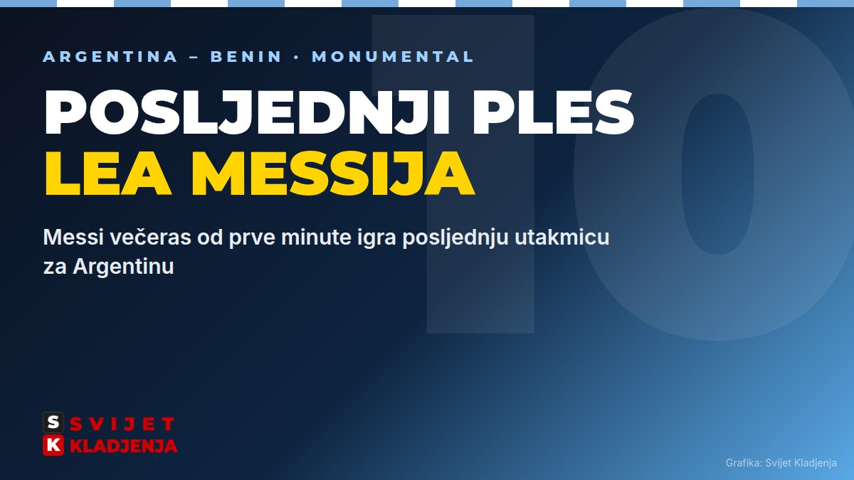 Grafika Svijeta Kladjenja uoči Messijeve posljednje utakmice za Argentinu protiv Benina na Monumentalu