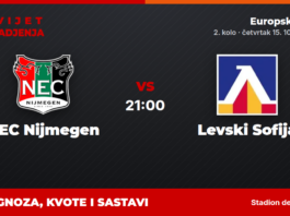 NEC Nijmegen – Levski Sofija prognoza i tip: Europska liga, četvrtak u 21:00 NEC Nijmegen – Levski Sofija, Europska liga, 2. kolo: prognoza i kvote