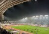 Hajduk – Ajax sastavi: Livaja na klupi, Hadžikadunić umjesto Racije u obrani Stadion Poljud u Splitu pod reflektorima tijekom zagrijavanja uoči utakmice Hajduka